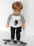 18 Inch Boy Doll Graphic T-Shirt, Jeans, and Sneakers fits AG Boy Doll