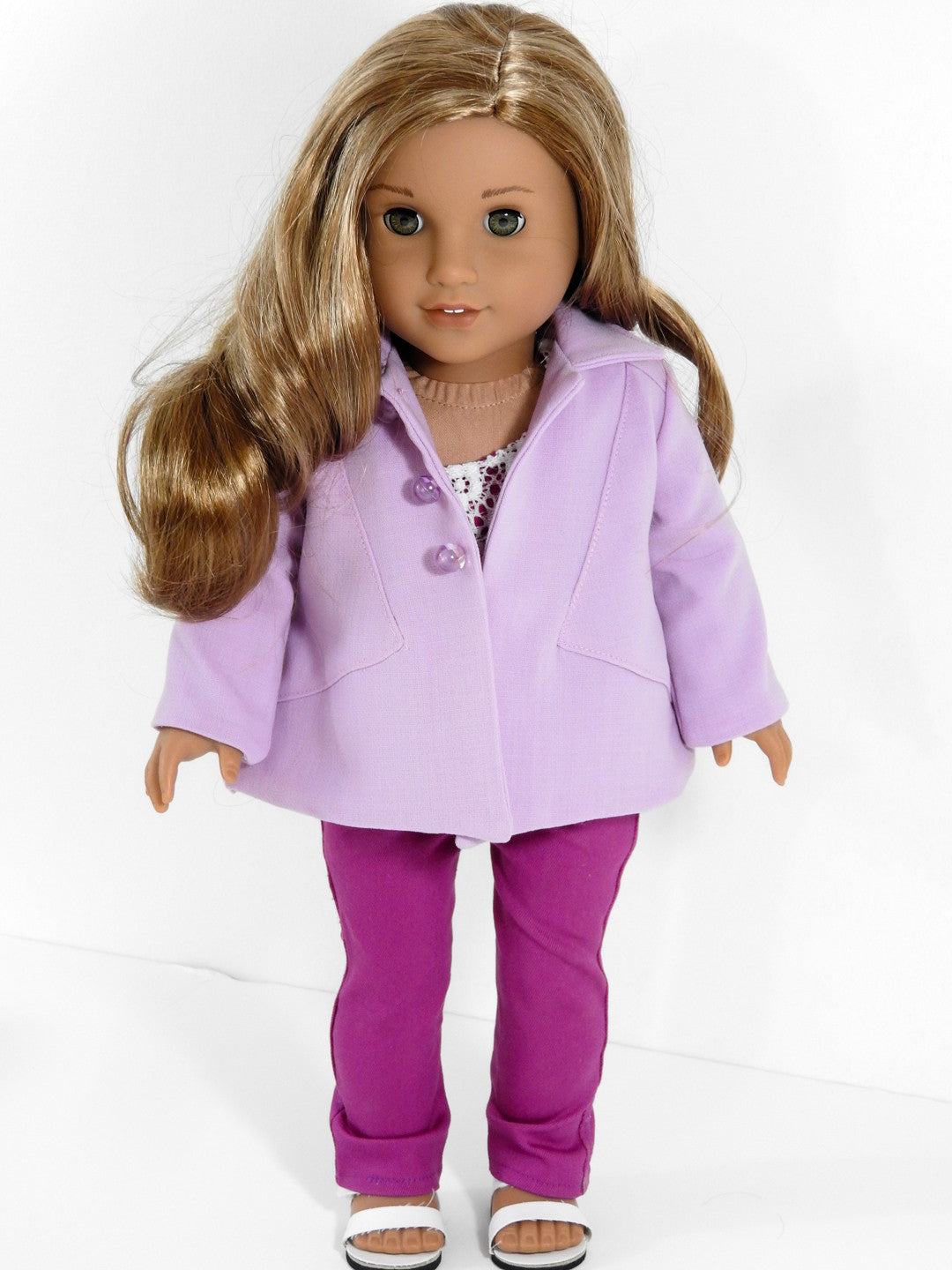 18 Inch Doll Jacket, Handmade Orchid Swing Jacket for American Girl Do ...