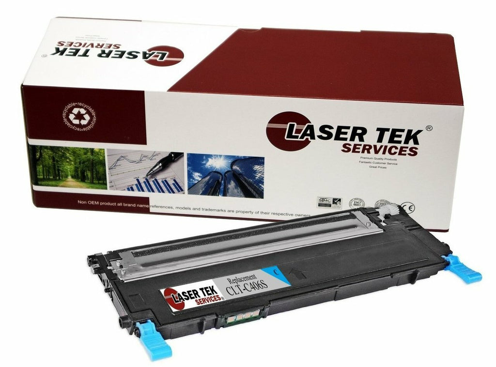 Cyan Compatible Samsung CLT-C406S High Yield Replacement Toner Cartridge for the Samsung CLP-365W, Xpress C410W, Xpress C460FW – Laser Tek