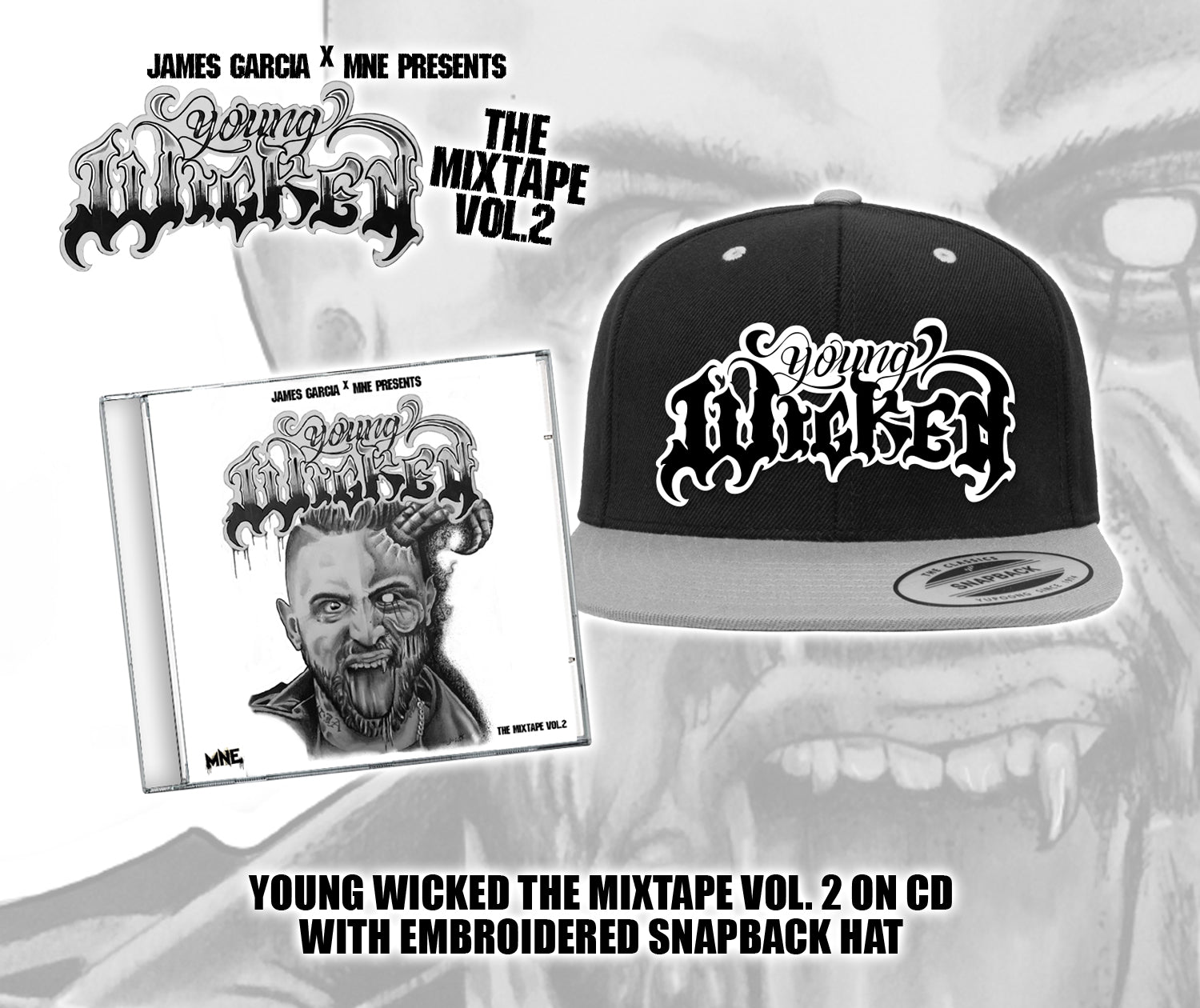 Image of "Young Wicked The Mixtape: Vol. 2" CD & Snapback Bundle