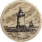Scrimshaw Old Saybrook Lighthouse Magnet