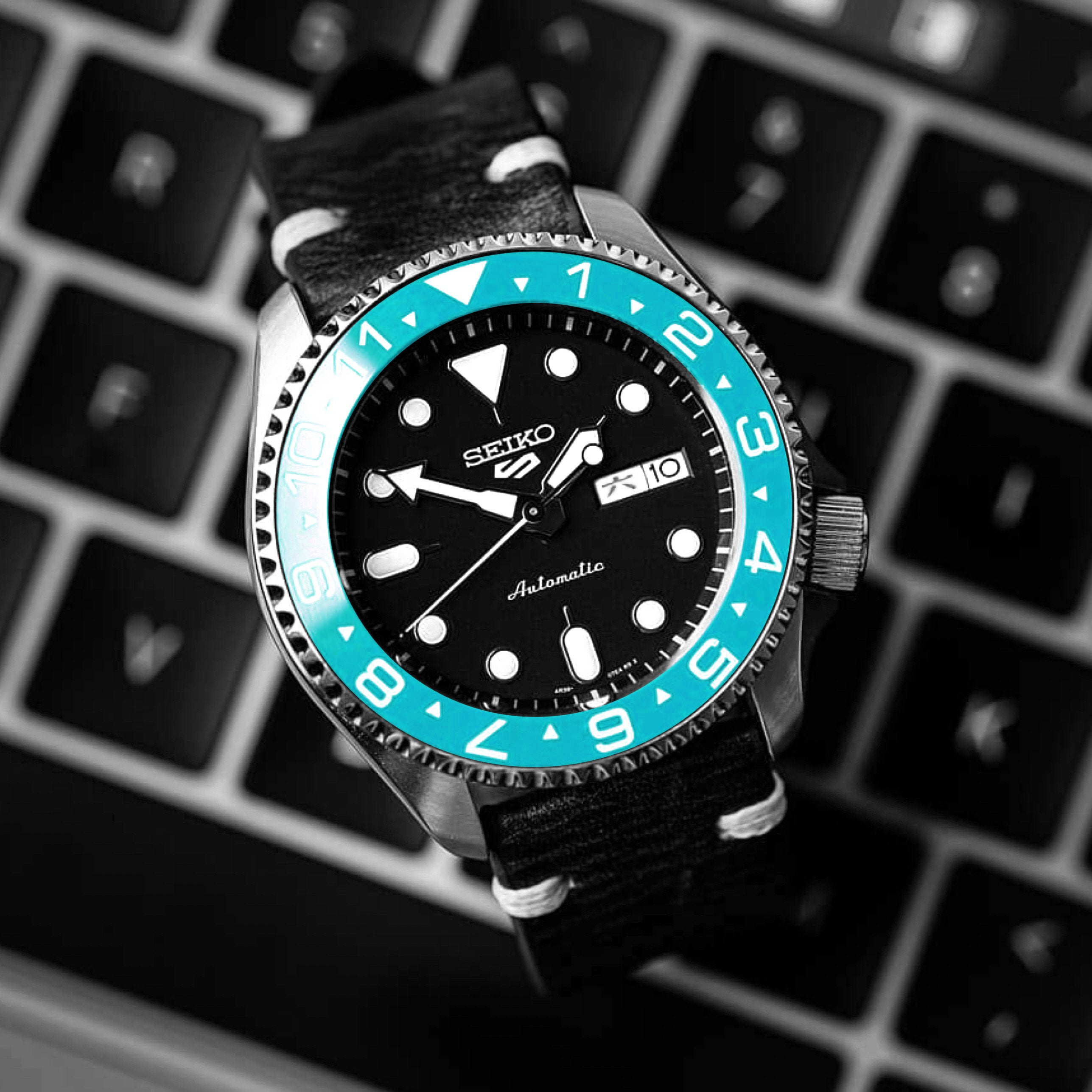 Ceramic Insert - 007 Dual Time Turquoise - DLW WATCHES