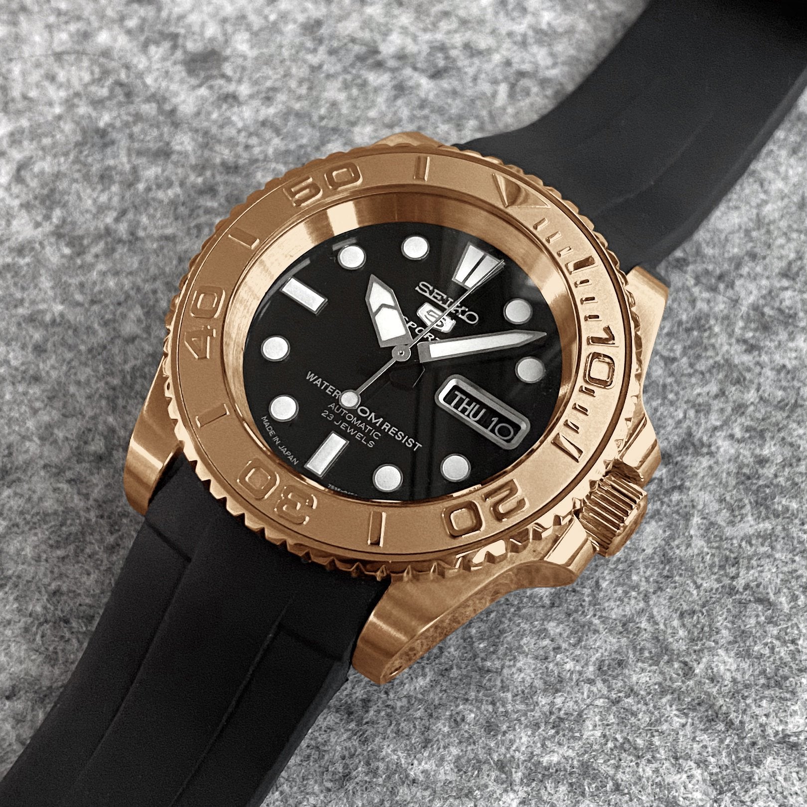 Case - SKX007 Sub - Polished PVD Rose Gold (With Case Back) - DLW WATCHES
