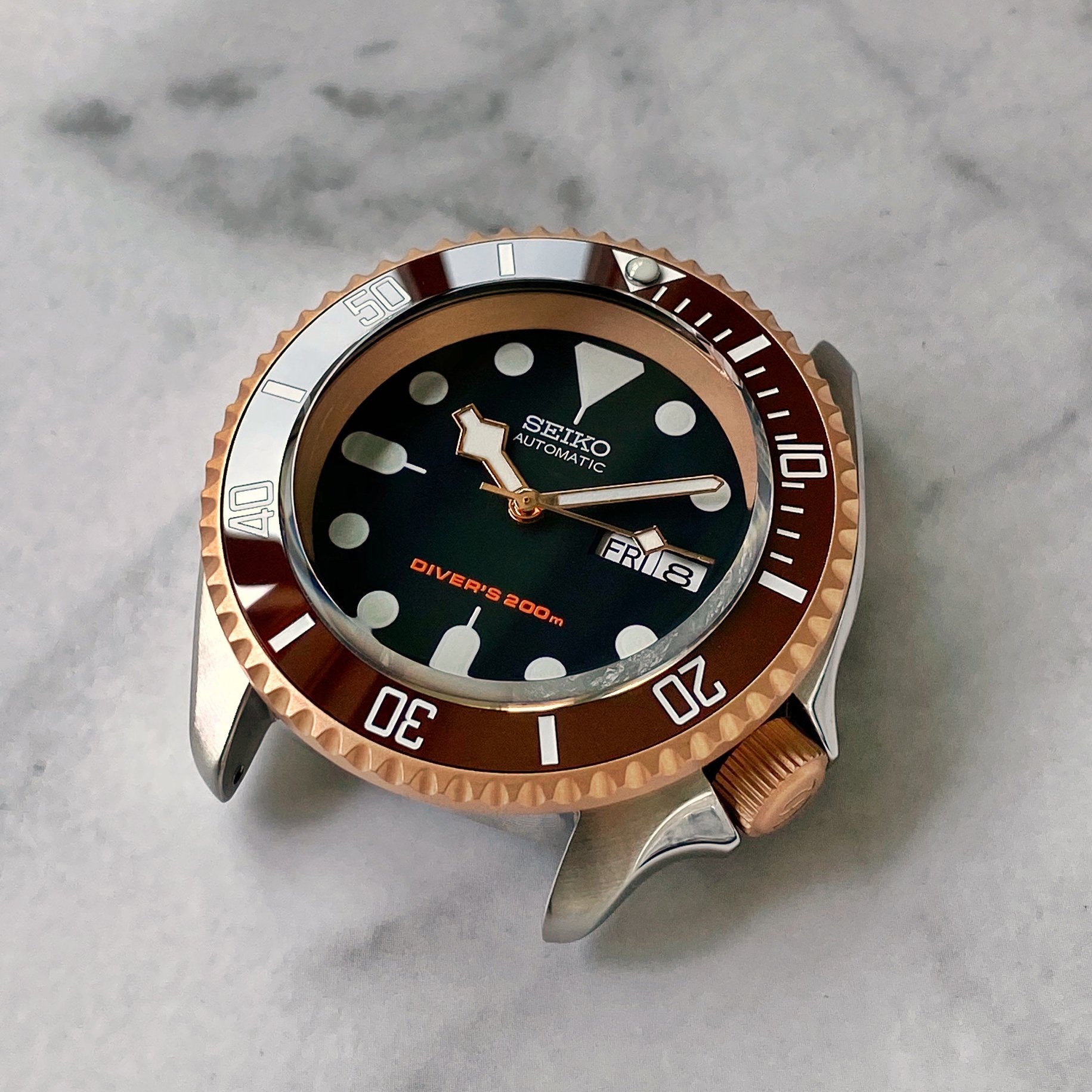 . - SKX007/SRPD - Bead Blasted Rose Gold - DLW WATCHES