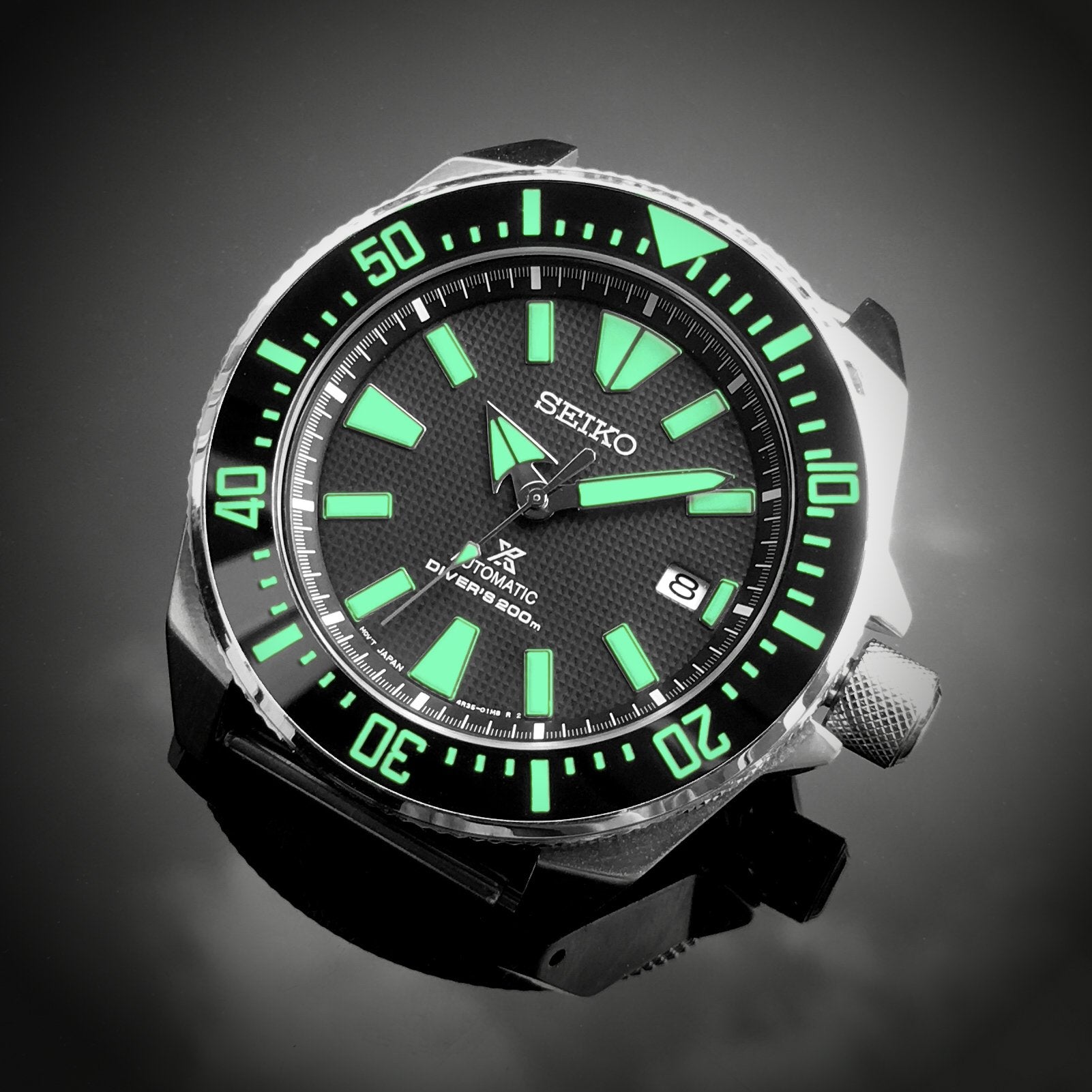 Ceramic Insert - Samurai Black - Luminous Green - DLW WATCHES