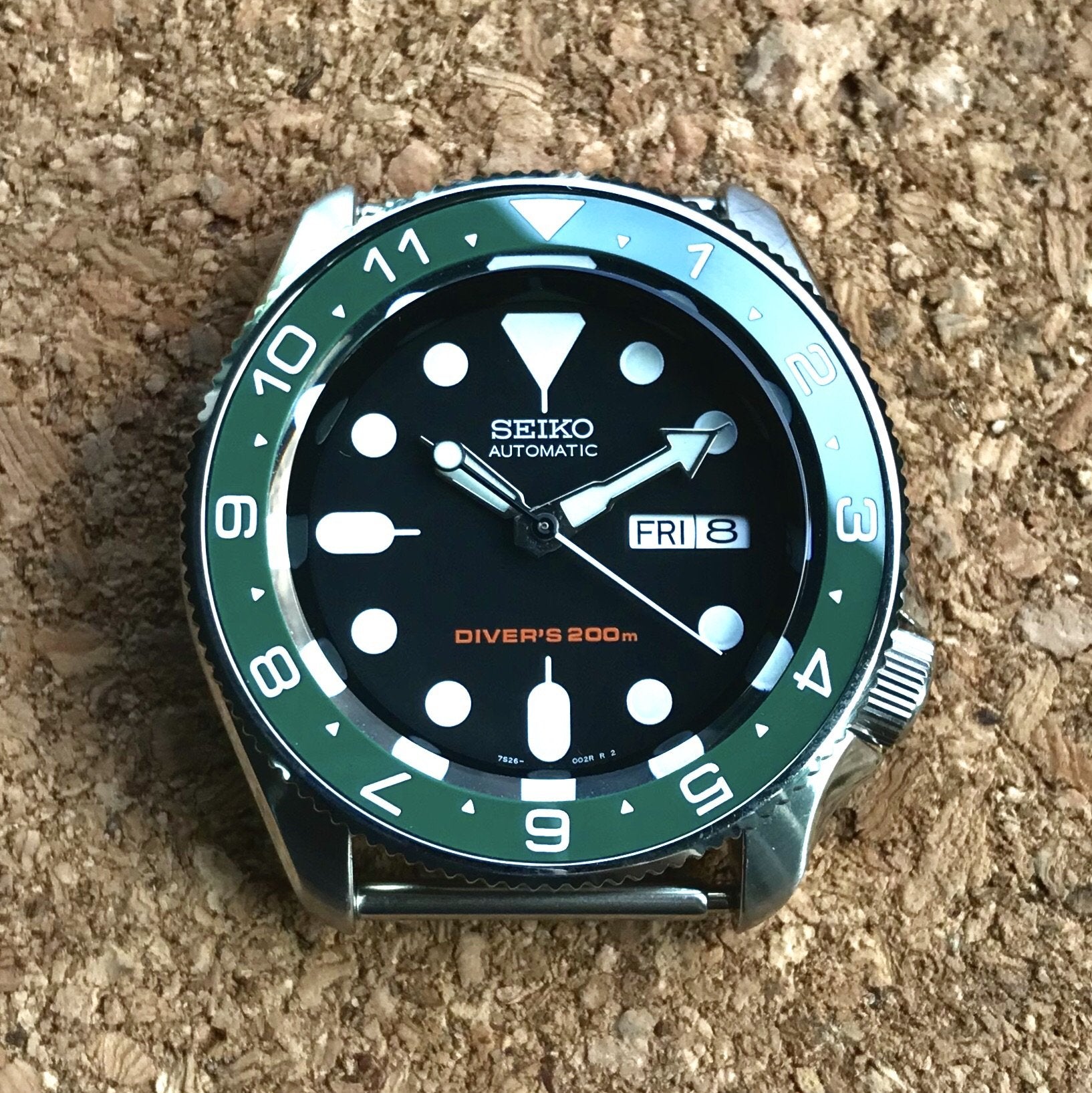 Ceramic Insert - SKX Dual Time Green - DLW WATCHES
