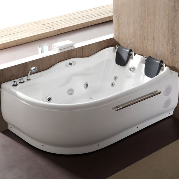 Eago AM196ETL 6 ft Clear Rectangular Acrylic Whirlpool Bathtub for Two