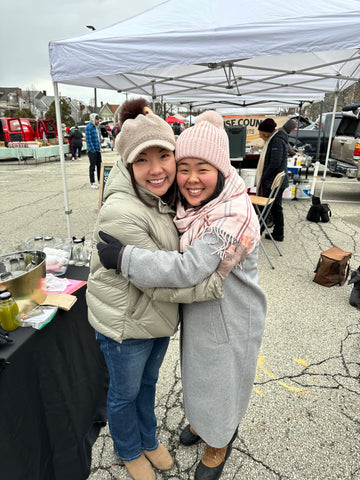 Emily and Sojeong at the Bloomfield Winter Market