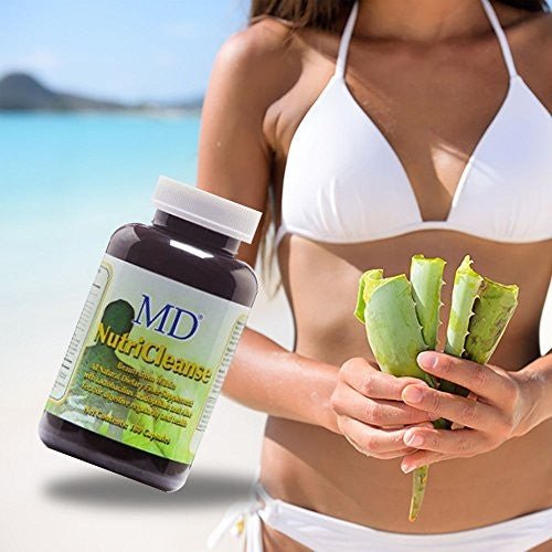 MD® Nutri Cleanse| Gut Health Detox Probiotics Natural Fiber Support Weight Loss 180 Capsules