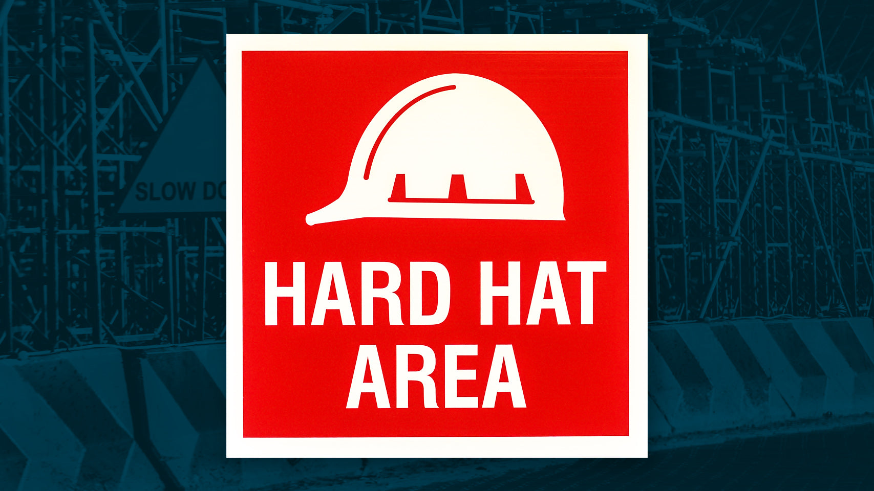 hard hat area sign