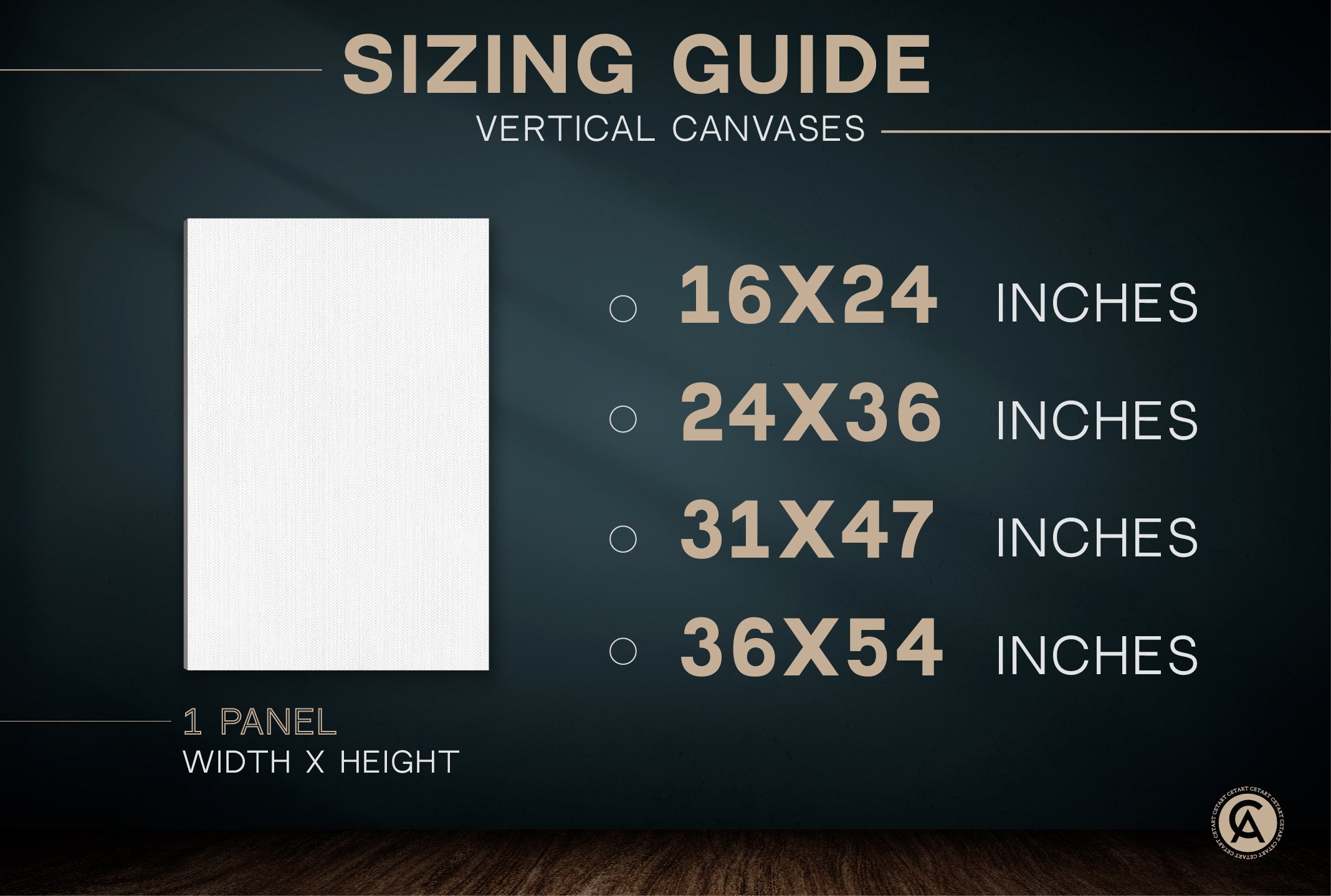 Sizing Guide Canvas Print Wall Art
