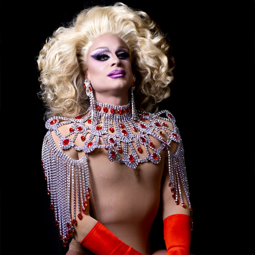 ** Slay All Day: Rhinestone Tassel Shoulder Necklace & Body Chain - Drip Like Royalty, Werk Like a Queen**