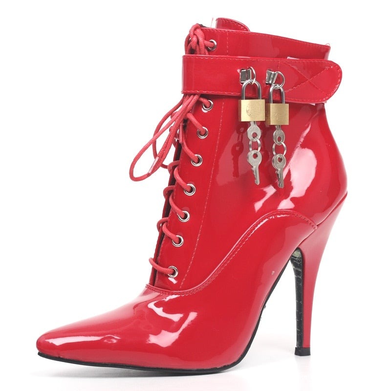 Lockable Pointed Toe Booties – The Drag Queen Store