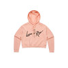 lana del rey village ldr rose cropped hoodie pink