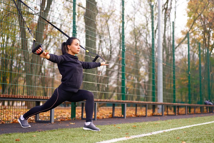 TRX Straps Used Outdoors