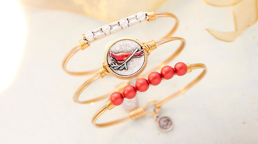 Cardinal Bangle Bracelet Charms Set