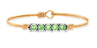 August Peridot Birthstone Bangle Bracelet