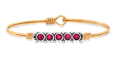 July Ruby Birthstone Bangle Bracelet