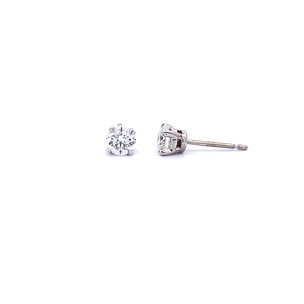 1.01ct Diamond Stud Earrings 4 Claw 18ct White Gold