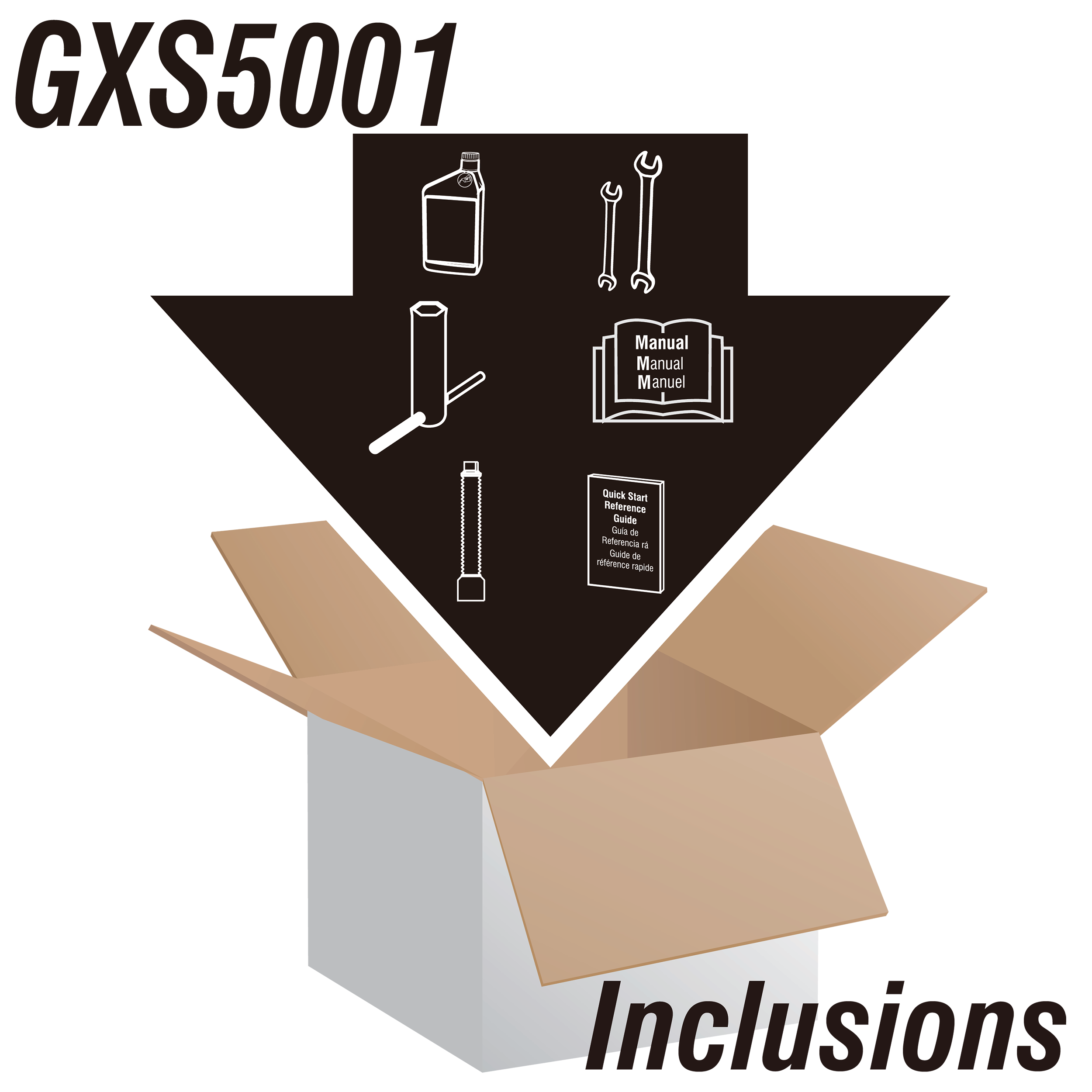 GXS5001 - A-iPower Portable Generator - Inclusions.png__PID:4d287d35-3c61-4ead-bdf4-4f974f0bc250