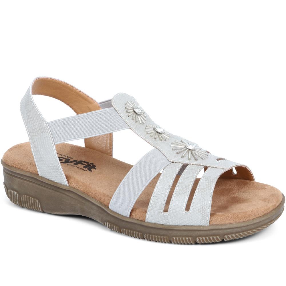 Simply Be Wide Fit Simply Be Extra Wide Fit simple heeled sandals in stone  - ShopStyle