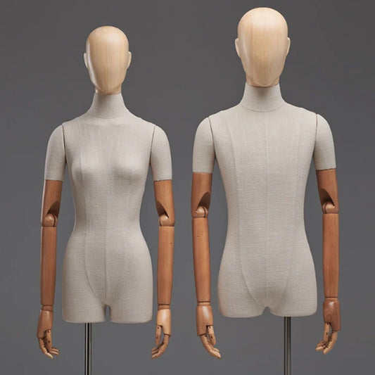 Male and Female Full Body Mannequin, Woman Display Model Dummy Form for  Boutique Slub Hemp Human Torso With Wood Arms -  Norway