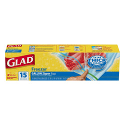 Glad Lock Storage Bags Freezer Gallon - 15 CT 12 Pack – StockUpExpress