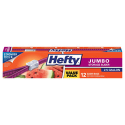 Hefty Slider Jumbo 2.5 Gallon Size Storage Bags 