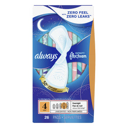 Always Maxi Overnight Pads With Wings Size 4 - 28 CT 6 Pack