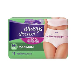 Always Discreet Boutique, Incontinence Underwear for Women, Maximum  Protection, Large, 18 Count 