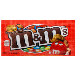 M & M Chocolate Candy, Peanut Butter - 24 pack, 1.63 oz packs