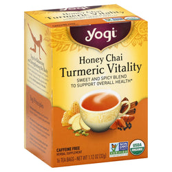 Yogi Tea Chai Rooibos, Caffeine-Free Organic Herbal Tea, Wellness Tea Bags,  4 Boxes of 16