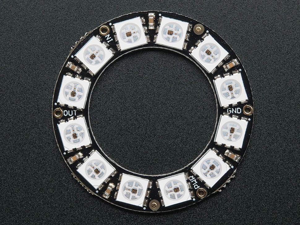 Neopixel Ring 12 X Ws2812 5050 Rgb Led With Integrated Drivers 