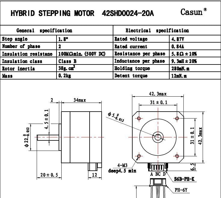 Wees Aanvankelijk reparatie NEMA 17 Stepper Motor - 34mm, 28N-cm / 40oz-in