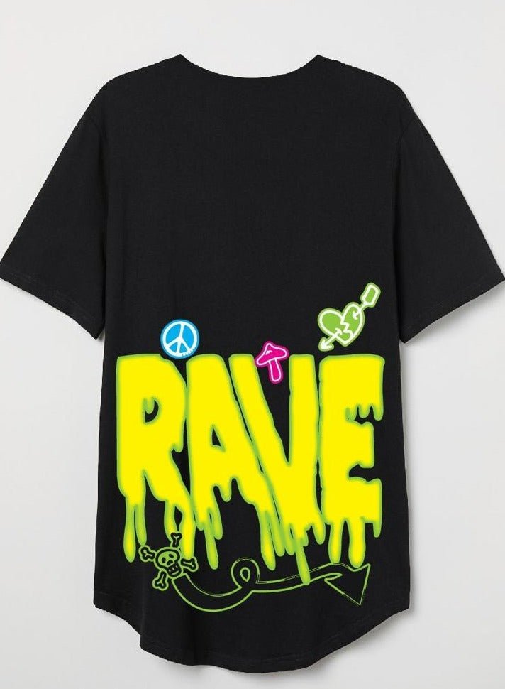 Techno Rave black printed tshirt
