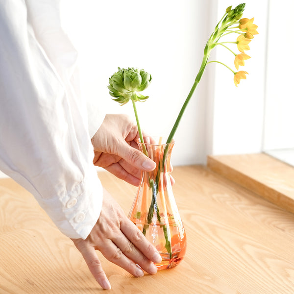 津軽びいどろ 花びん 弘前桜 花あかり 丸花器 | 華やかな花器 上品な