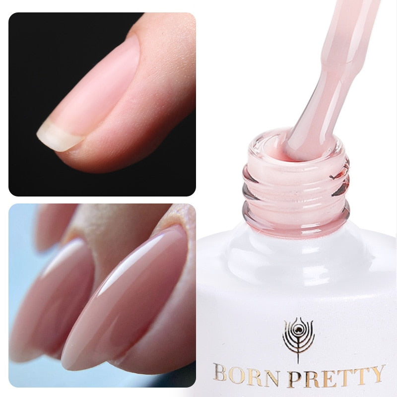 Milky Pink Quick Extension Gel Nail Polish Rubber Base Gel Camouflage Color Coat Semi Permanent Nails Art Gels 7ml