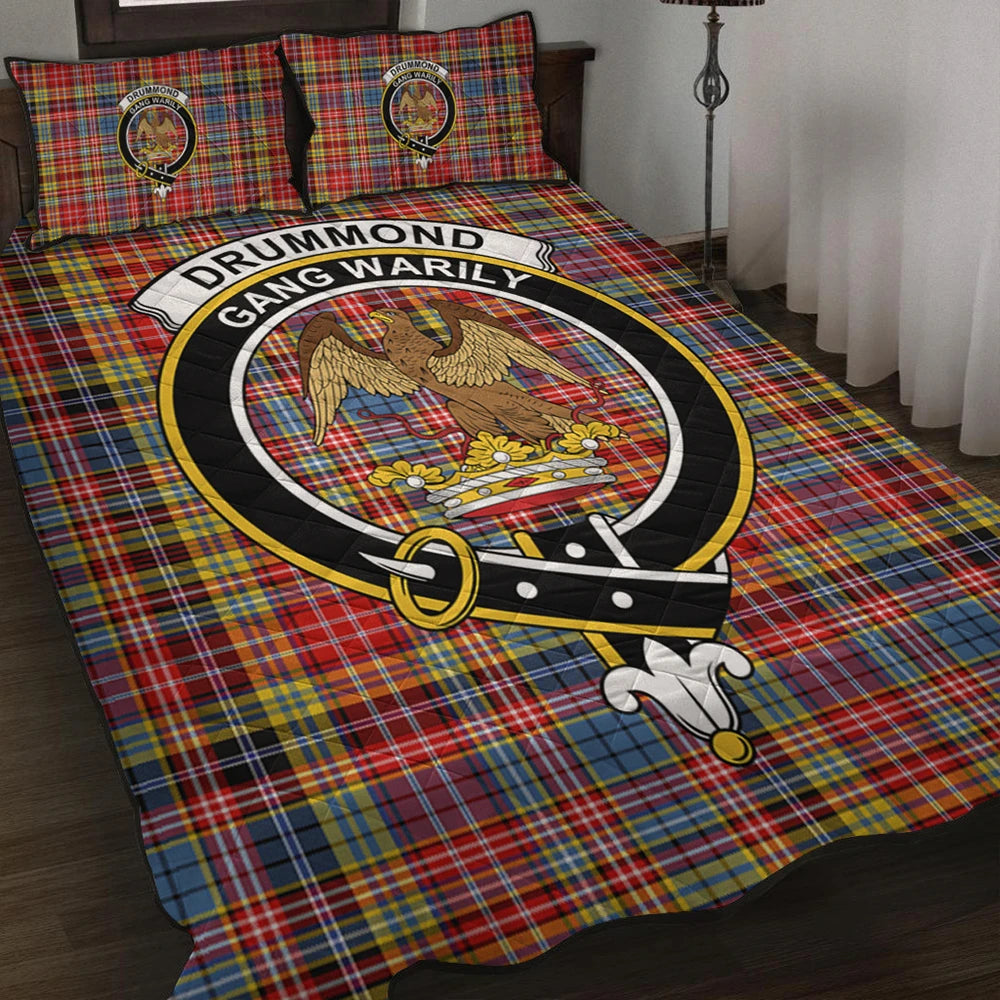 Drummond of Strathallan Tartan Classic Crest Quilt Bed Set