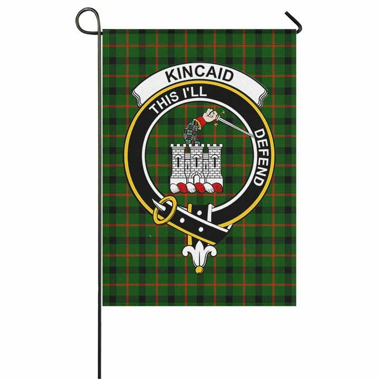 Kincaid Clan Crest Tartan Garden Flag | Celticprime.com – celticprime
