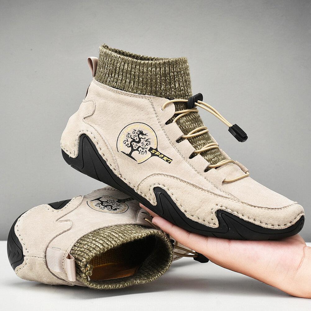 Kaegreel Men's Handmade Leather Comfy Soft Sock Ankle Boots - Men's ...