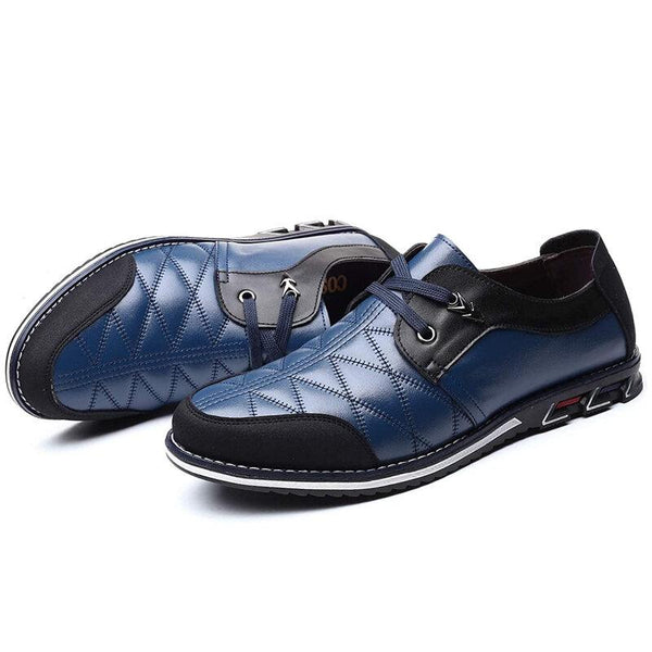 Kaegreel Men's Plaid Leather Soft Lace Up Comfy Casual Shoes - Men's ...