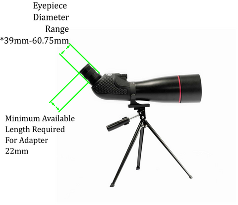 Spotting scope eyepiece sizing