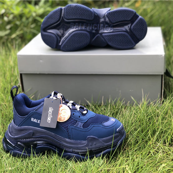 balenciaga triple s clear sole navy