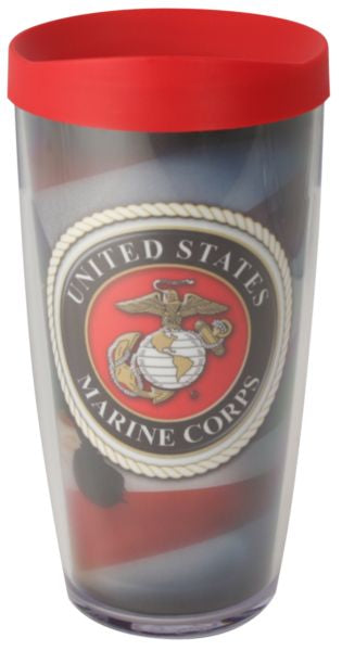 Marine Corps Plastic 16oz Travel Mug