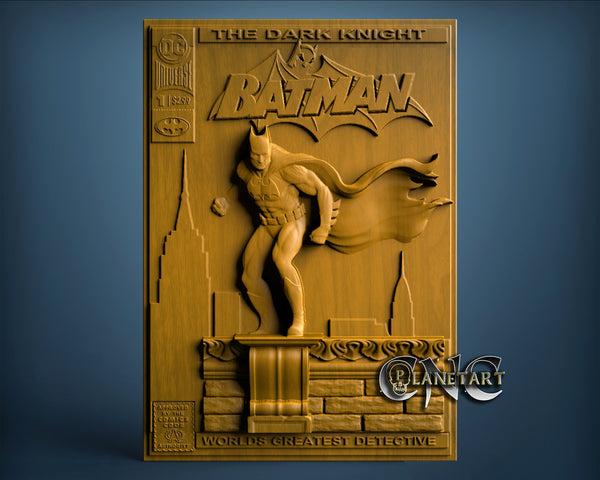 Batman Comic Book Cover, 3D STL Model 6762 – Cnc Planet Art
