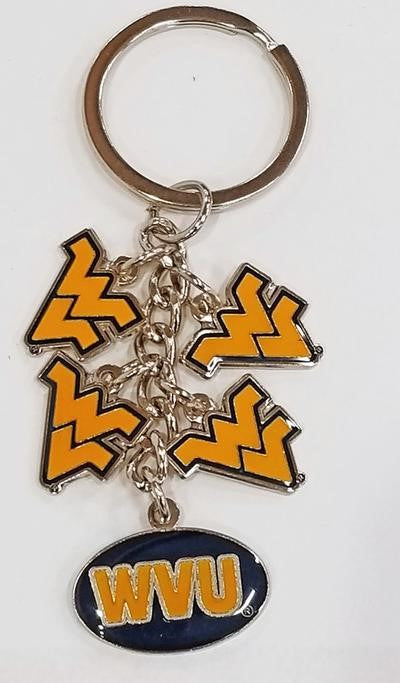  WVU Charms Dangle Keychain 