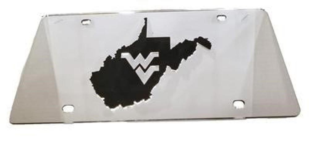  WVU State Outline License Plate 