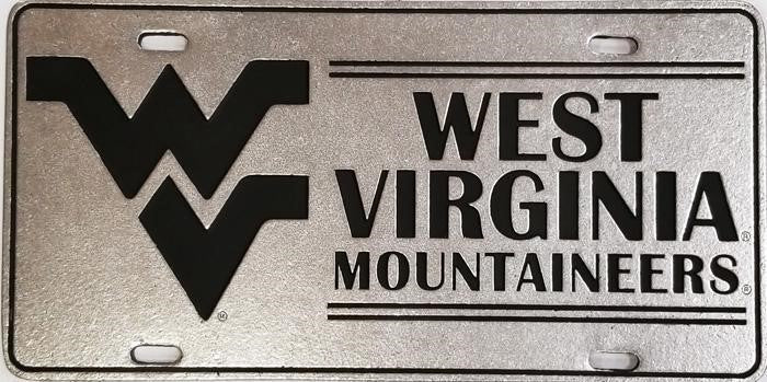  WVU Pewter Mountaineers License Plate 