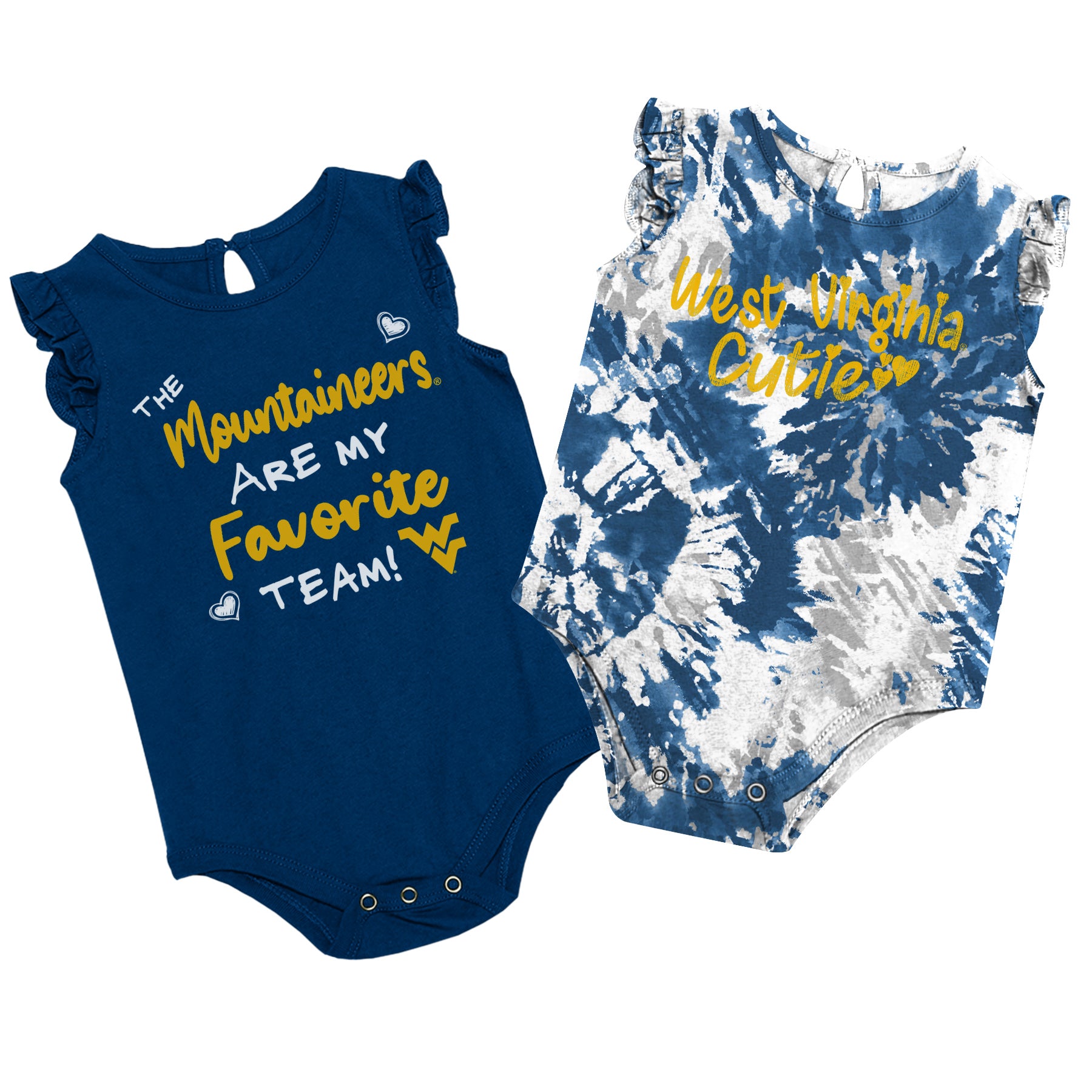  WVU Two Bits Two Piece Onesies 