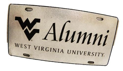  WVU Alumni Heavy Pewter License Plate 